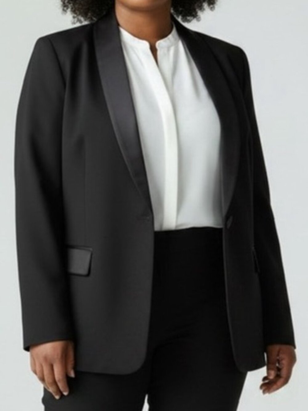 Lane Bryant The Bryant Blazer Satin Trim Black Plus Size 22
